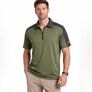 KÜHL Shadow Performance Polo Green Gray Short Sleeve Mens XL💛